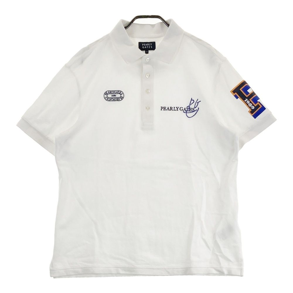 サイズ 7 PEARLY GATES パーリーゲイツ モデル 半袖ポロシャツ ホワイト系 ゴルフウェア メンズ ストスト