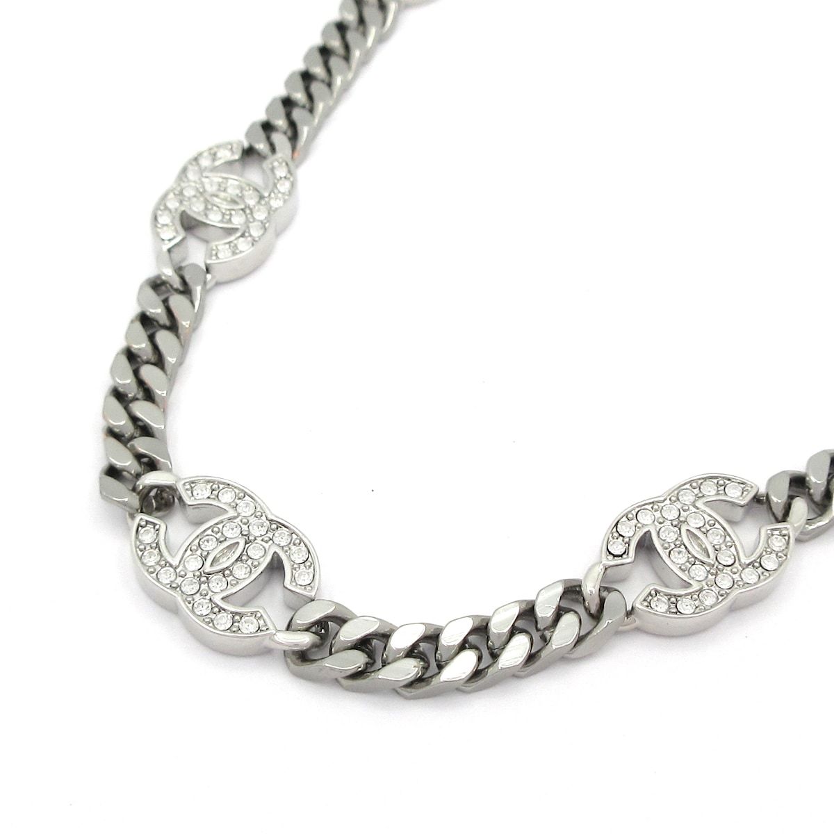 CHANEL シャネル チョーカー ココマーク シルバー×クリア