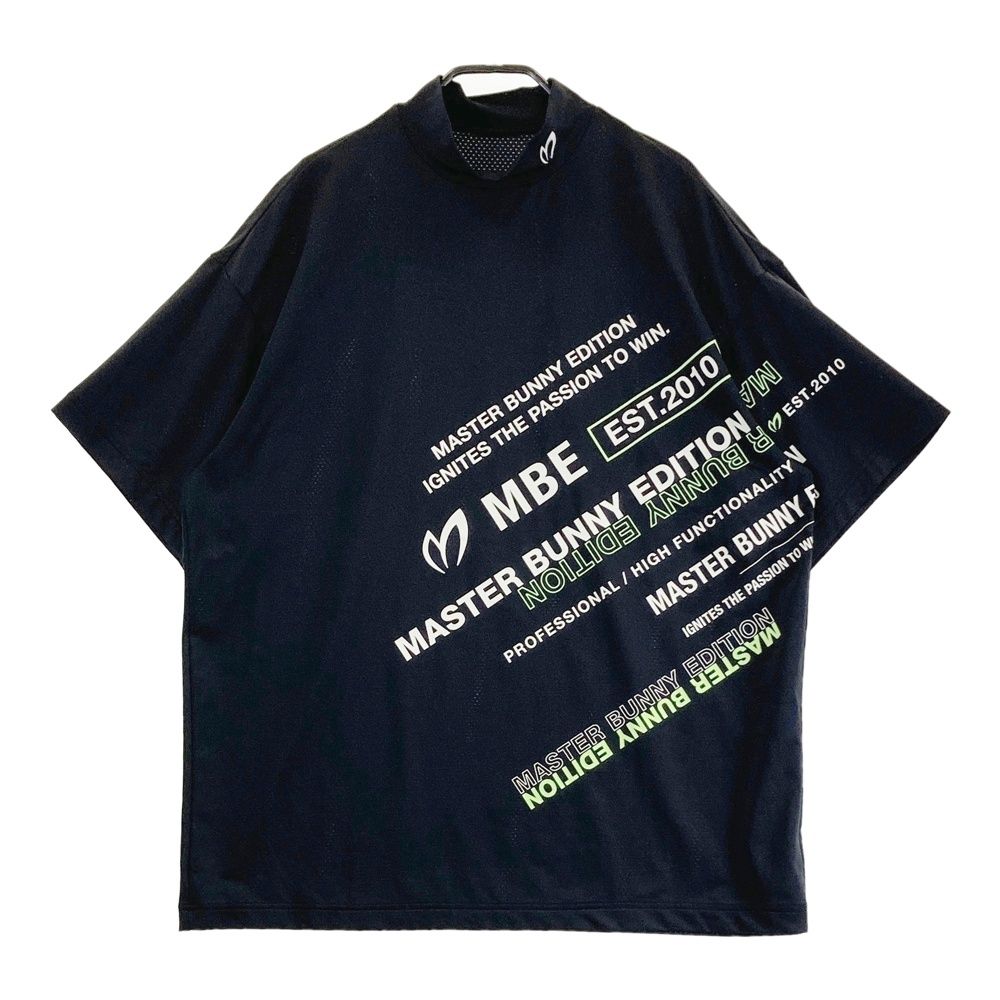 サイズ 5 MASTER BUNNY EDITION マスターバニーエディション モデル ハイネック 半袖Tシャツ ロゴプリント ブラック系 240101482848 ゴルフウェア メンズ ストスト