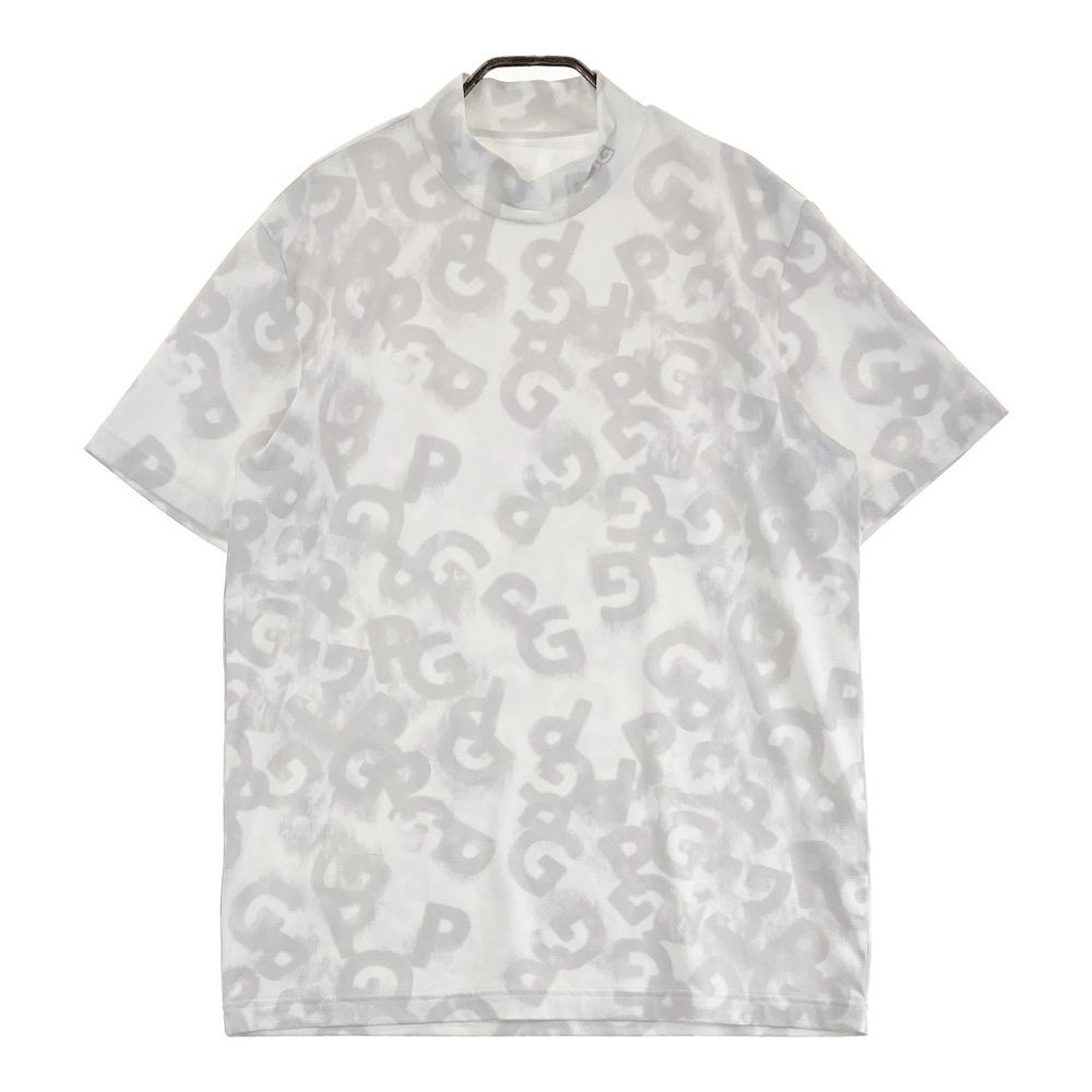 サイズ 5 PEARLY GATES パーリーゲイツ モデル ハイネック半袖Tシャツ 総柄 ホワイト系 240101483667 ゴルフウェア メンズ ストスト