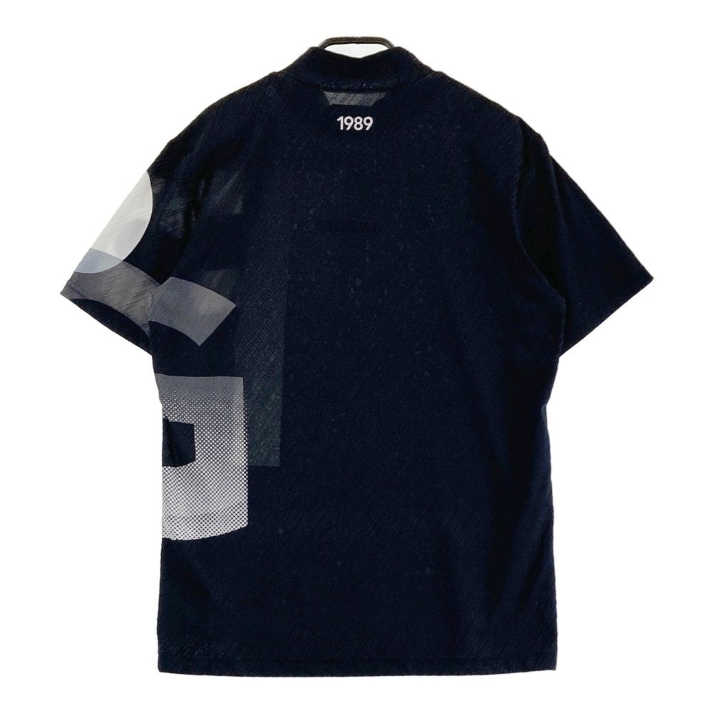 サイズ 4 PEARLY GATES パーリーゲイツ モデル ハイネック半袖Tシャツ 総柄 ネイビー系 240101483668 ゴルフウェア メンズ ストスト
