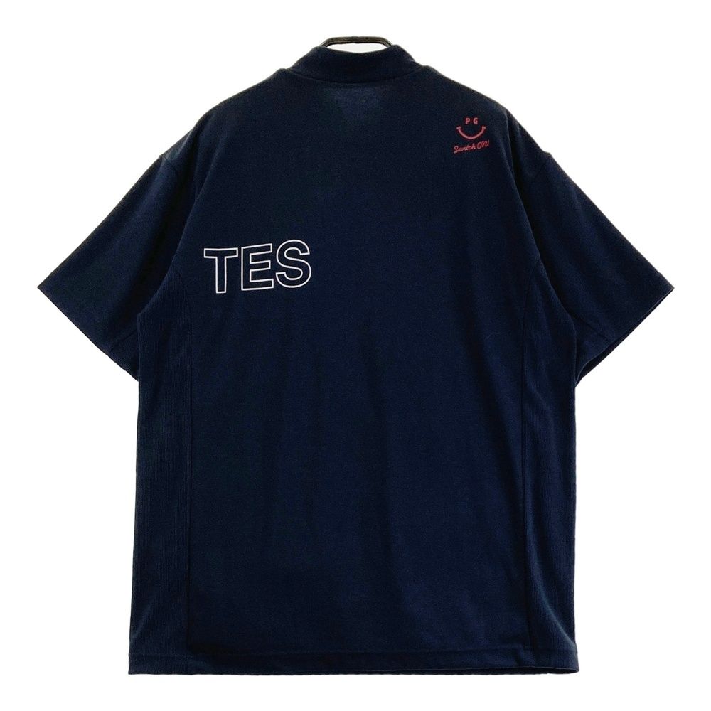 サイズ 4 PEARLY GATES パーリーゲイツ モデル モックネック半袖Tシャツ ニコちゃん ネイビー系 240101486844 ゴルフウェア メンズ ストスト