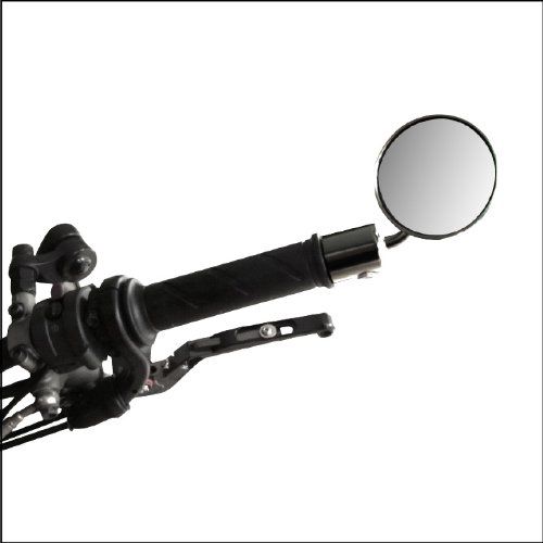 ブラック 丸型バーエンドミラー 6047 バイクミラー Center) Parts