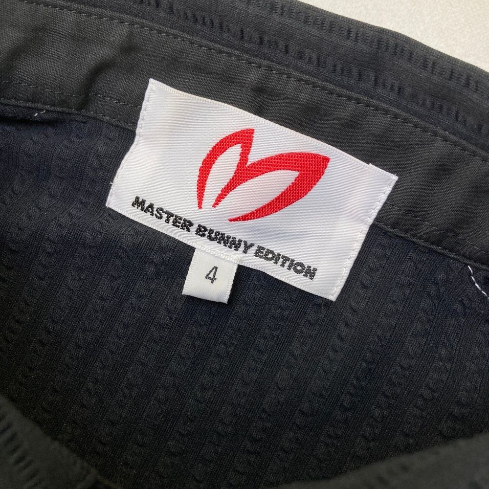 サイズ 4 MASTER BUNNY EDITION マスターバニーエディション モデル シアサッカー 半袖ポロシャツ ブラック系 240101491698 ゴルフウェア メンズ ストスト LLC-HASEGAWATOSO_COM