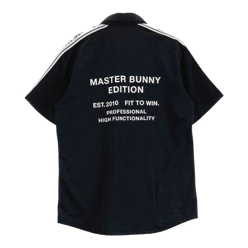 サイズ 4 MASTER BUNNY EDITION マスターバニーエディション モデル シアサッカー 半袖ポロシャツ ブラック系 240101491698 ゴルフウェア メンズ ストスト