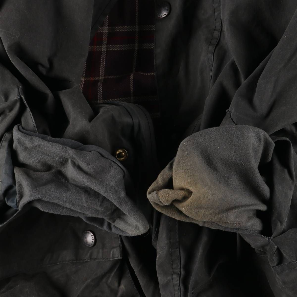 古着 90年代 バブアー Barbour BORDER ボーダー 旧3ワラント ワックス 
