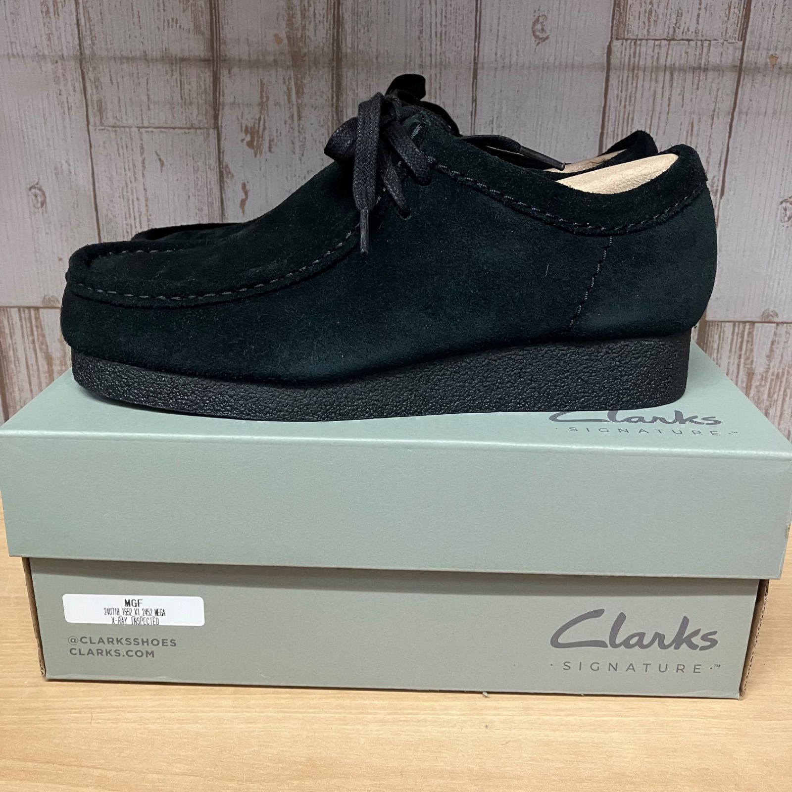 Clarks クラークス Wallabee ワラビー ブラックスエード 23 5 cm デート服 ハイネック