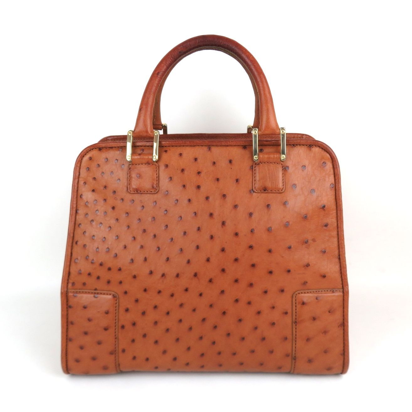 LOEWE ロエベ アマソナ28 オーストリッチ ハンドバッグ ミニボストン 
