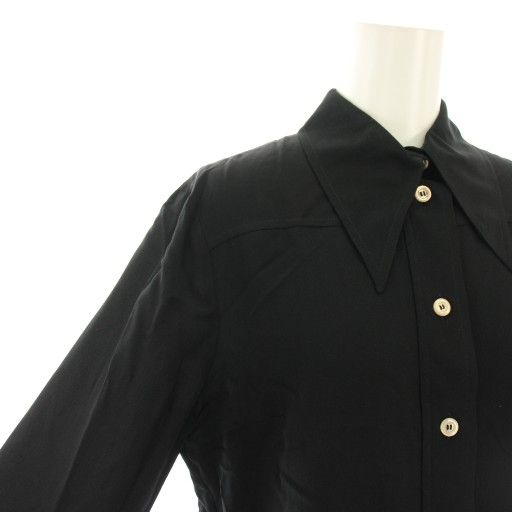  グッチ GUCCI シャツ ブラウス 長袖 花刺繍 絹 シルク 38 黒 ブラック 557727 YT 長袖 シャツ ブラウス