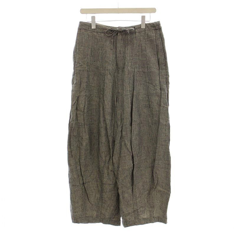 ニードルス ニードルズ Needles ヒザデルパンツ 麻 リネン 千鳥格子 チェック 1 グレー EJ135 G