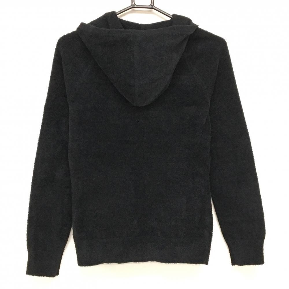 デサントゴルフ ニットジップパーカー 黒×白 モールニット ジップロゴ 中田英寿 レディース L ゴルフウェア DESCENTE