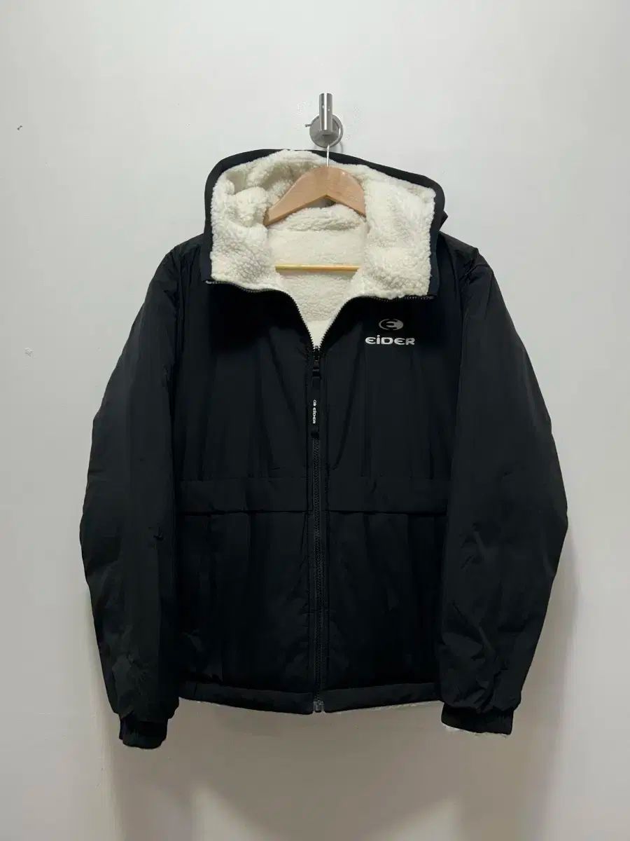 100 アイダー ブラック フリース 裏地 フード ダウン