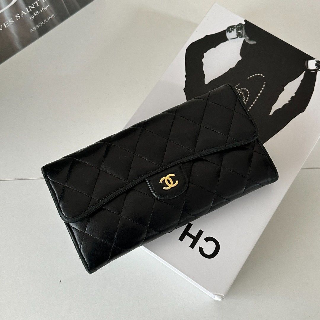 CHANEL シャネル マトラッセ ロングウォレット ブラック