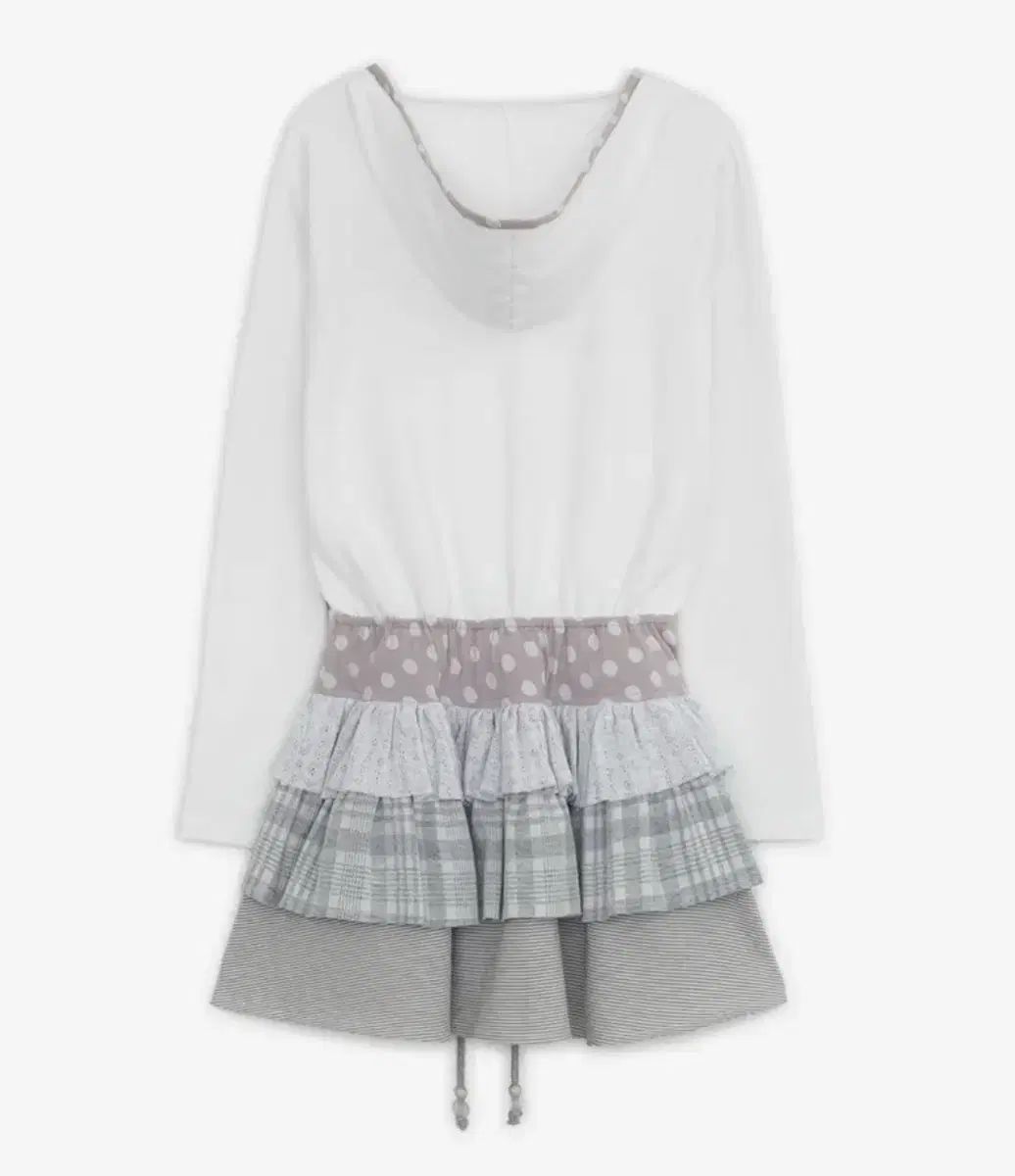 ハグユアースキン ティアード レイヤード フード ドレス