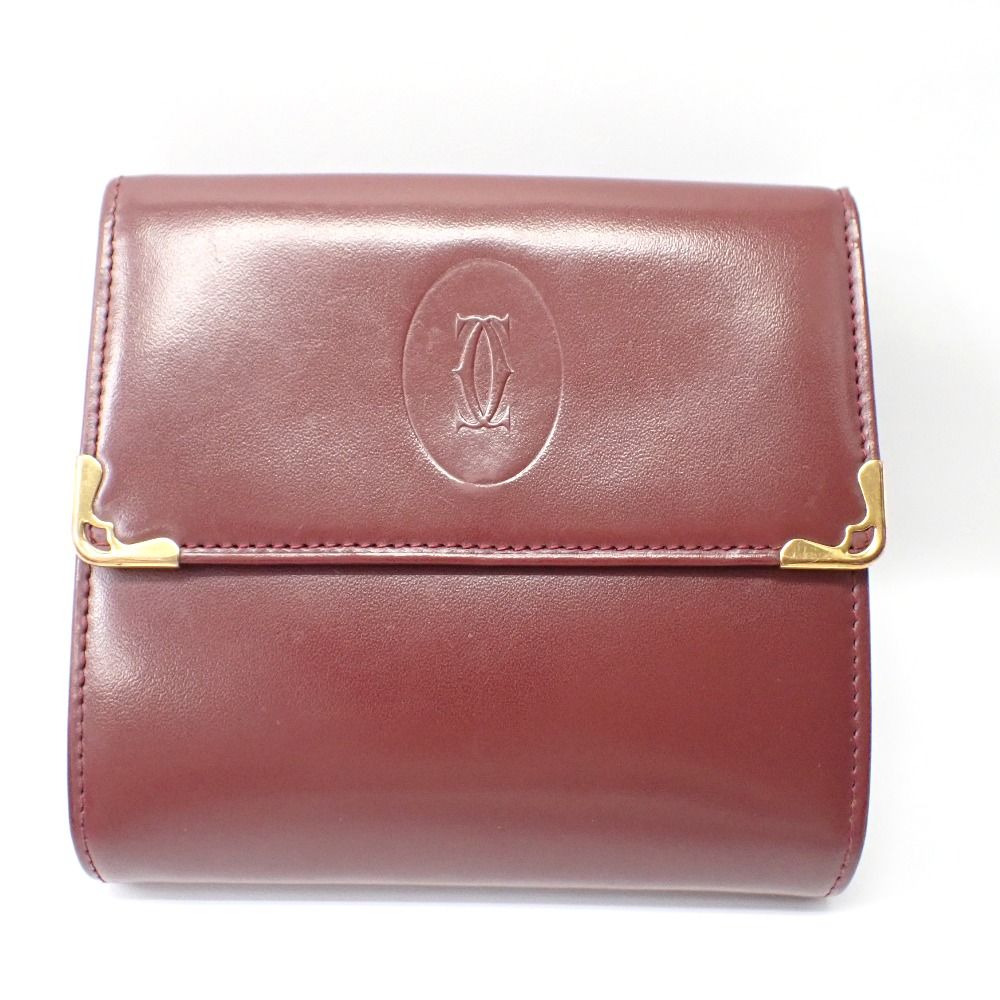 Ft6328125 カルティエ 三つ折り財布 マスト ボルドー レディース CARTIER