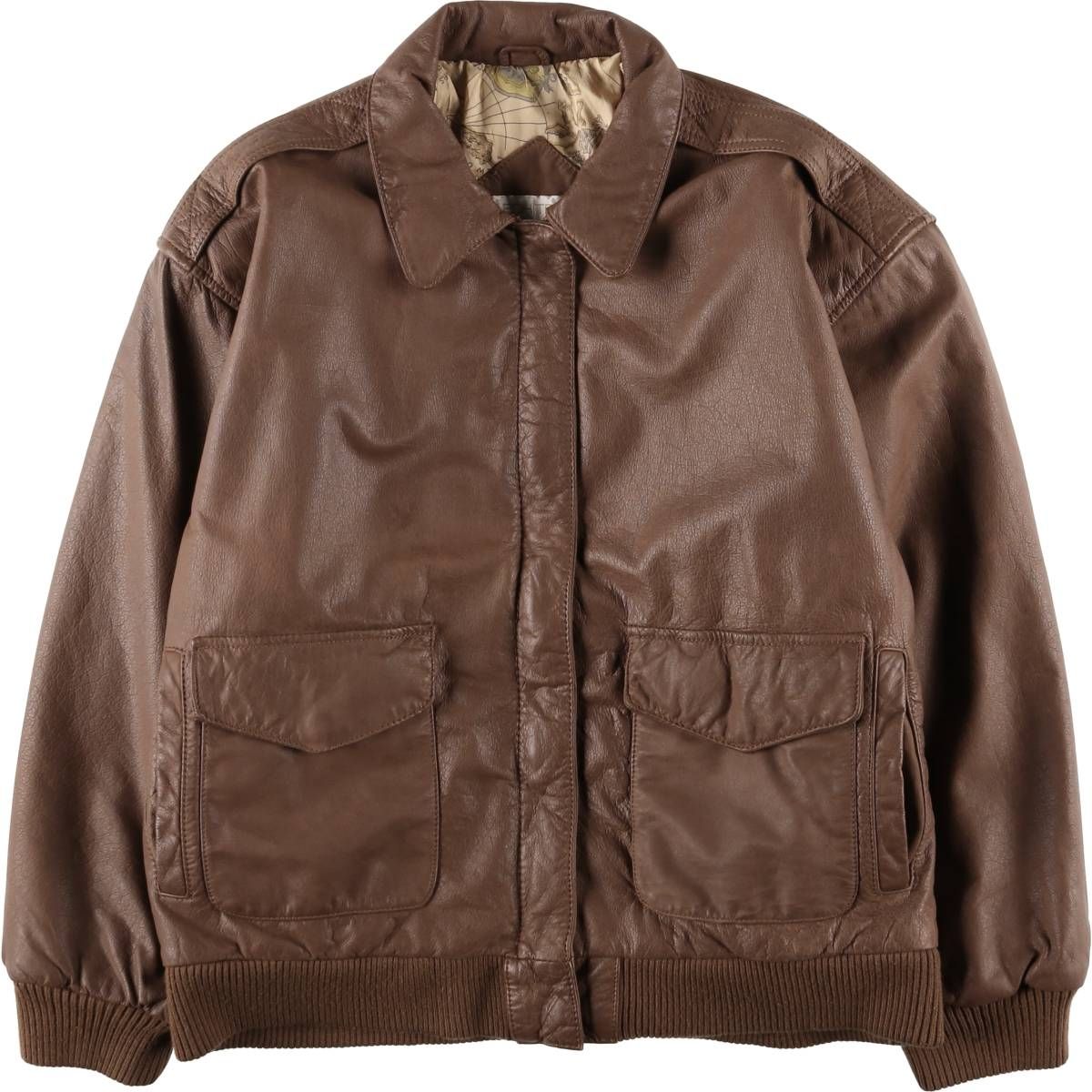 古着 A-2タイプ 中綿入り レザージャケット フライトジャケット レディースM相当 eaa 579505