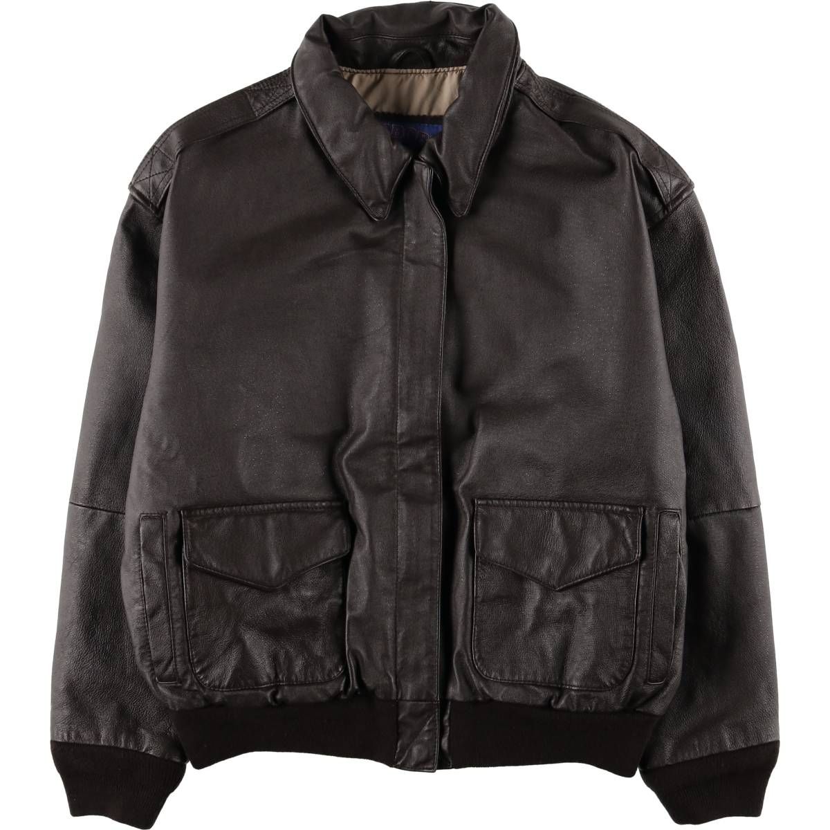 古着 90年代 エアボーン AIRBORNE A-2タイプ 中綿入り レザージャケット フライトジャケット レディースM相当 ヴィンテージ eaa579506