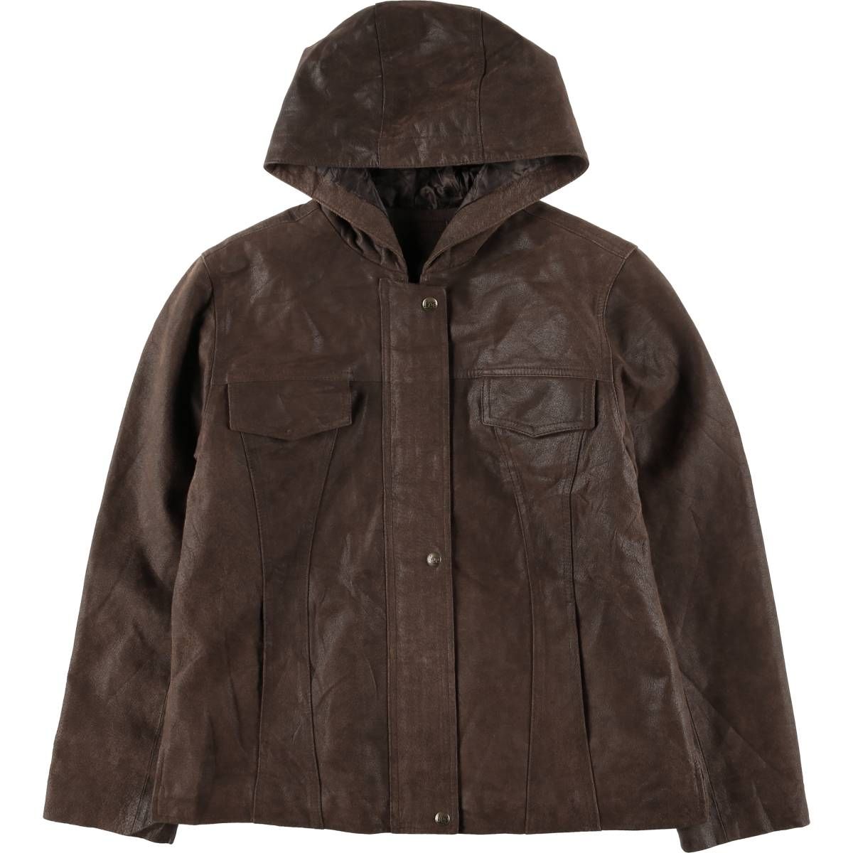 古着 リー Lee 中綿入り レザーパーカー レディースL相当 eaa579507
