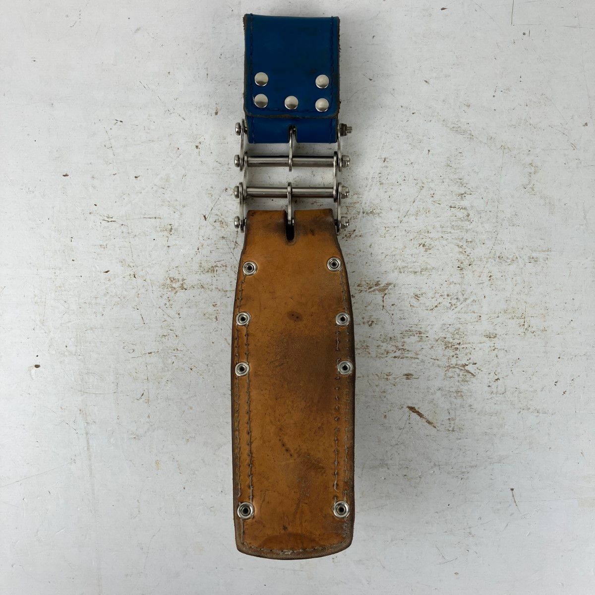 ЗЗKNICKS 親子2段ペンチホルダー SUS補強 チェーン金具 ベルトループ付 SKN-201PLDX キャメル×ブルー