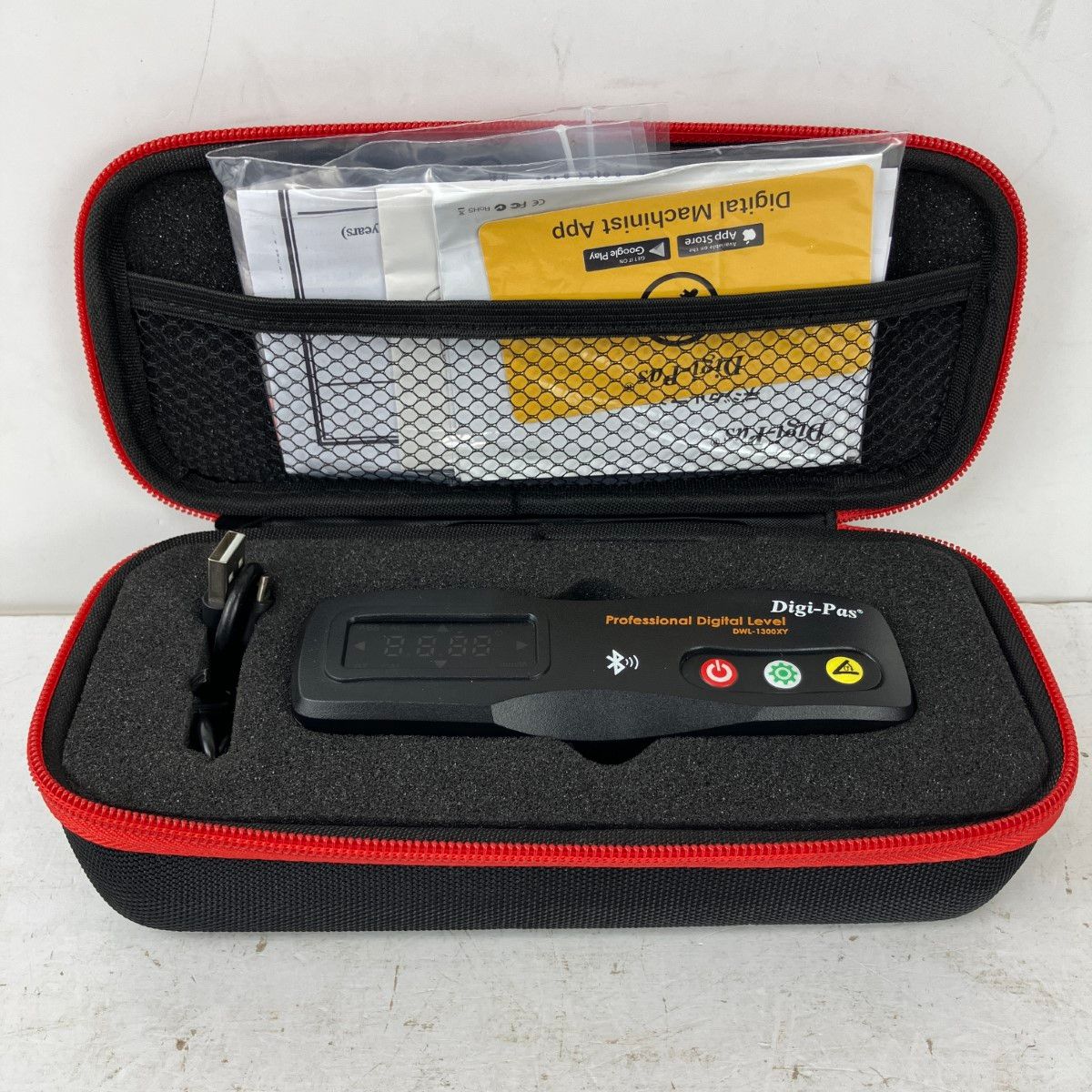 ЗЗKOD 2軸精密デジタル平形水準器 USBケーブル 取説 ケース付 DWL-1300XL ブラック