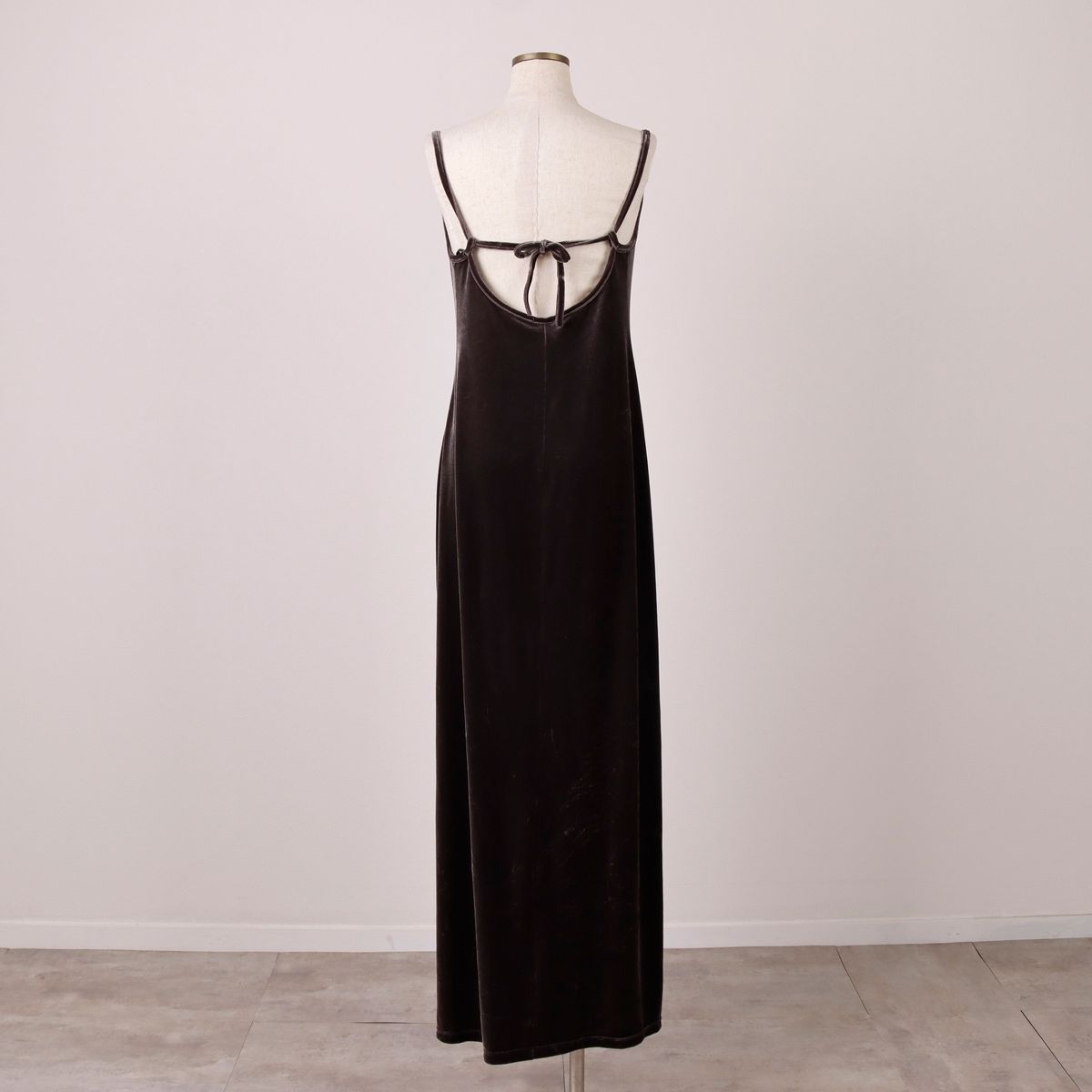 古着 SLALOM ベロア マキシ丈 キャミソールワンピース レディースM相当 eaa 588435