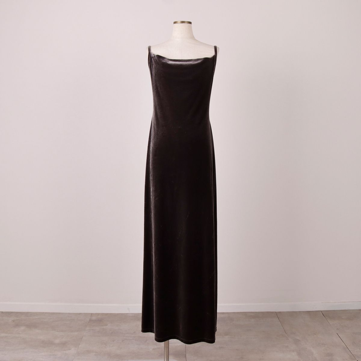 古着 SLALOM ベロア マキシ丈 キャミソールワンピース レディースM相当 eaa588435