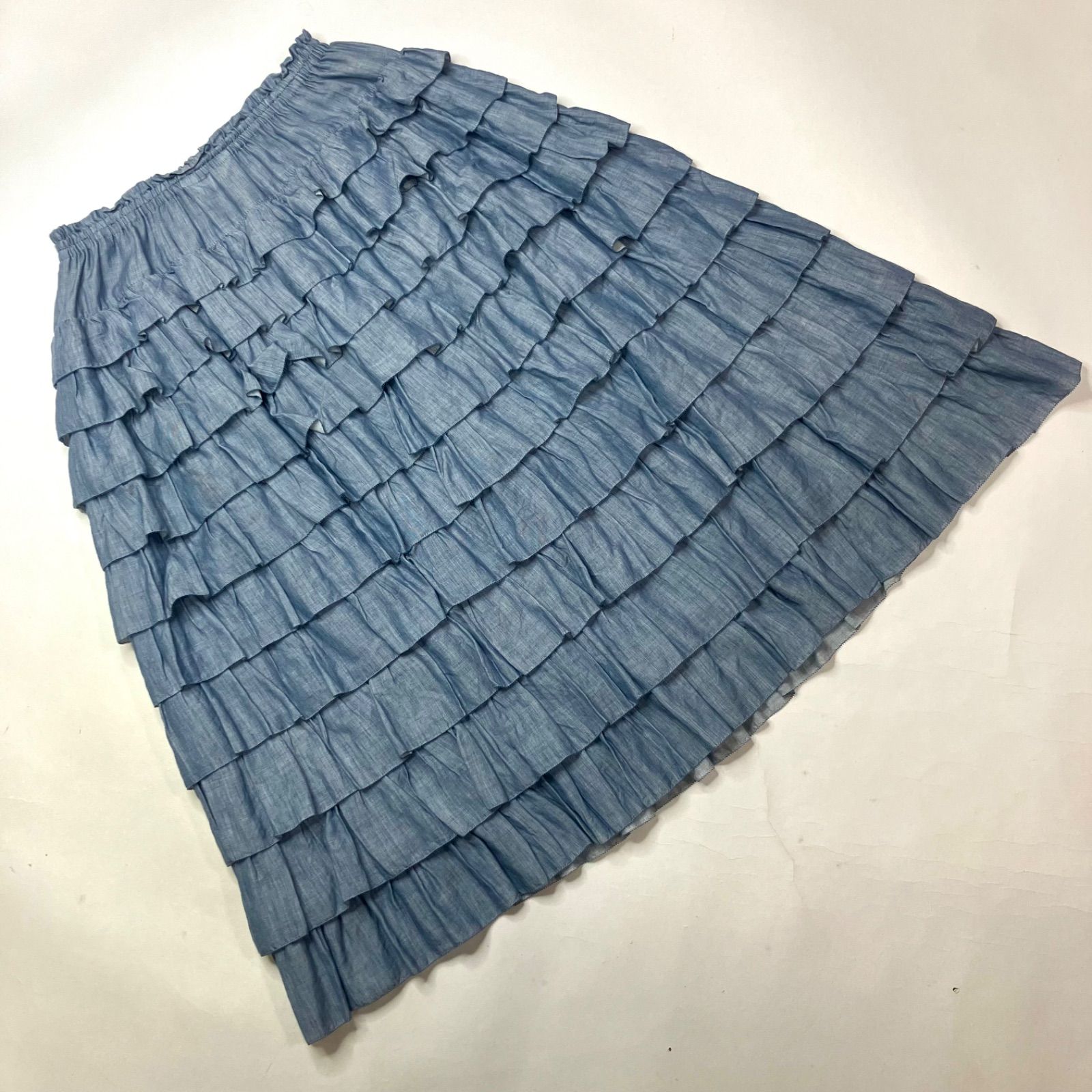 ピンクハウス ブルー フリル段々スカート GULLKHAN_COM