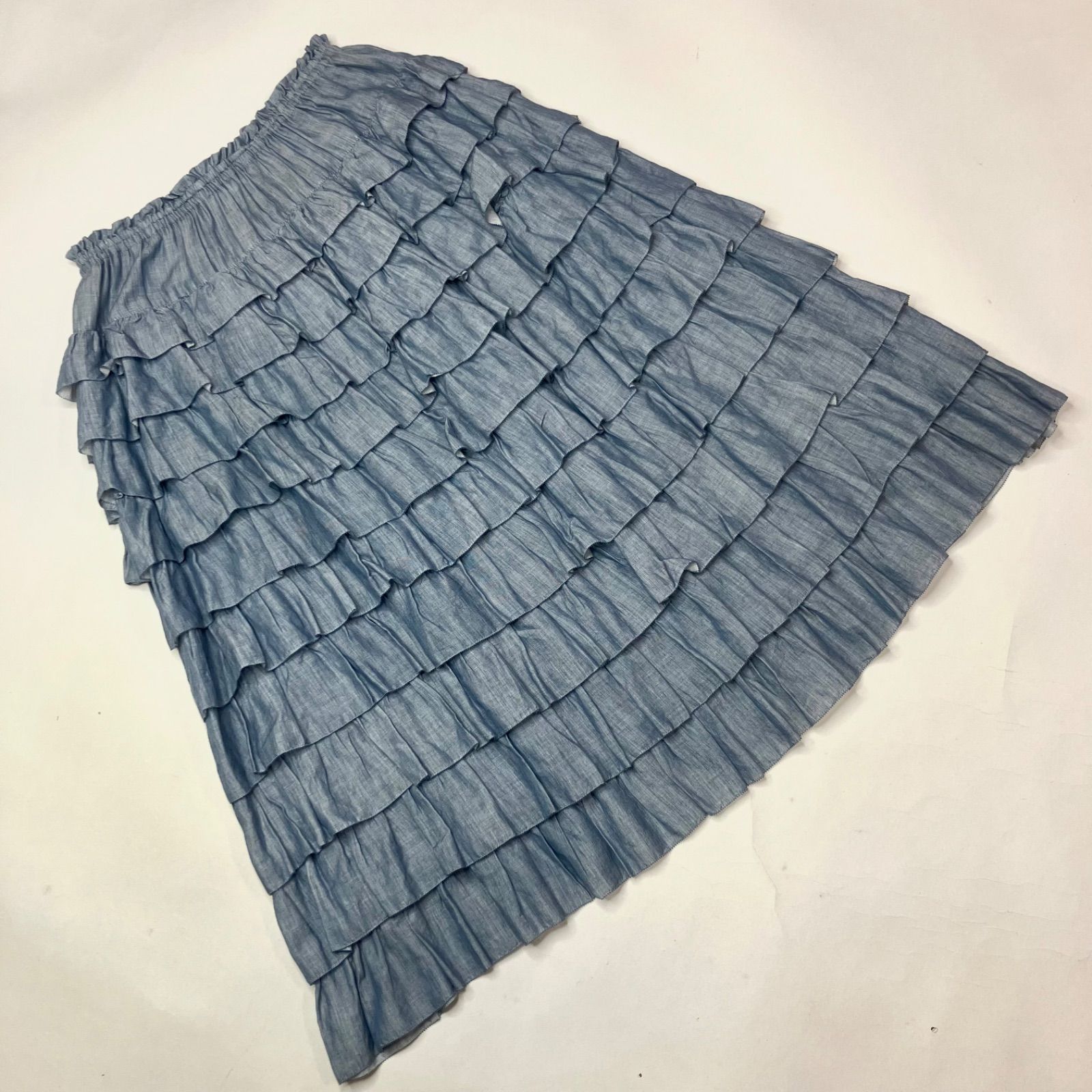 ピンクハウス ブルー フリル段々スカート