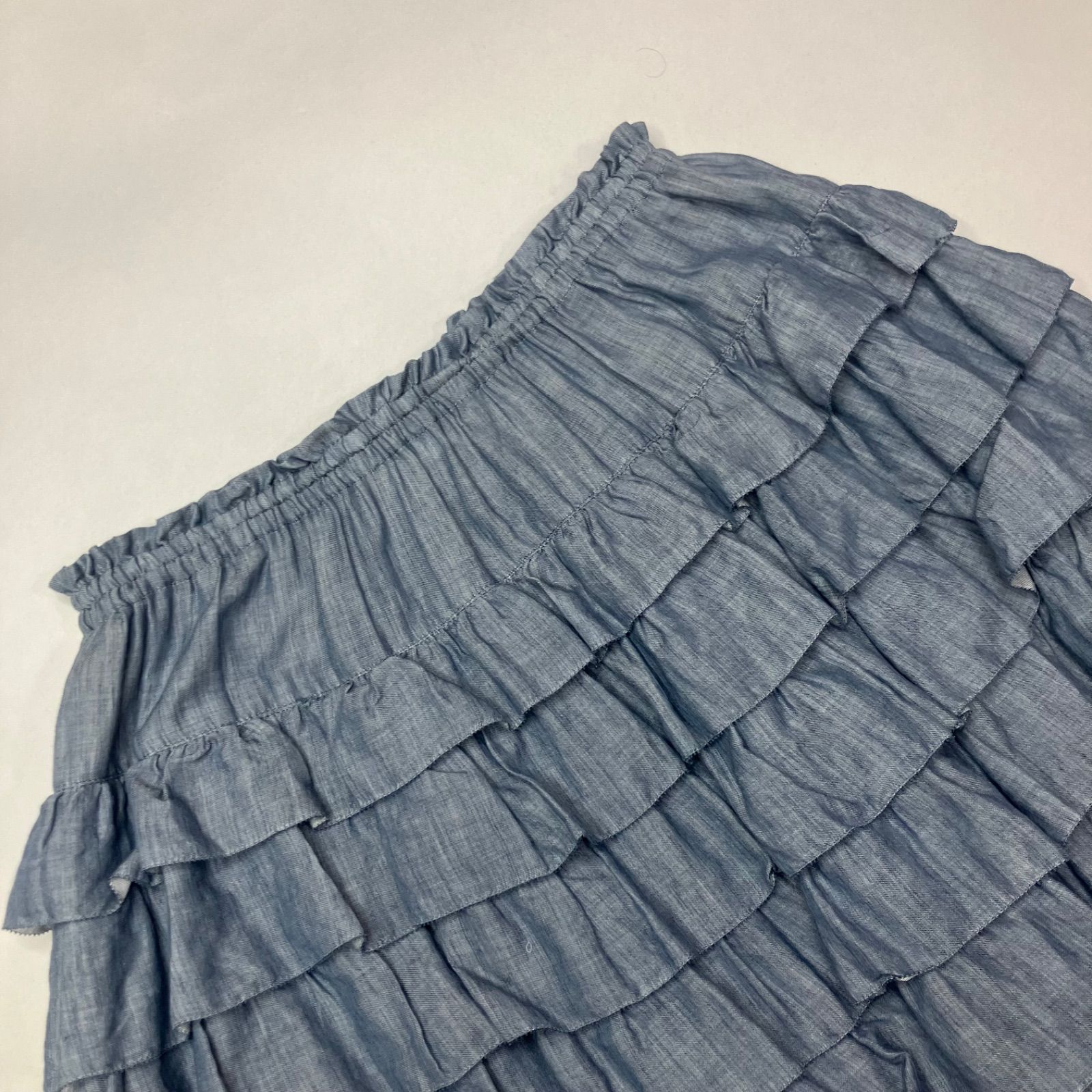 ピンクハウス ブルー フリル段々スカート