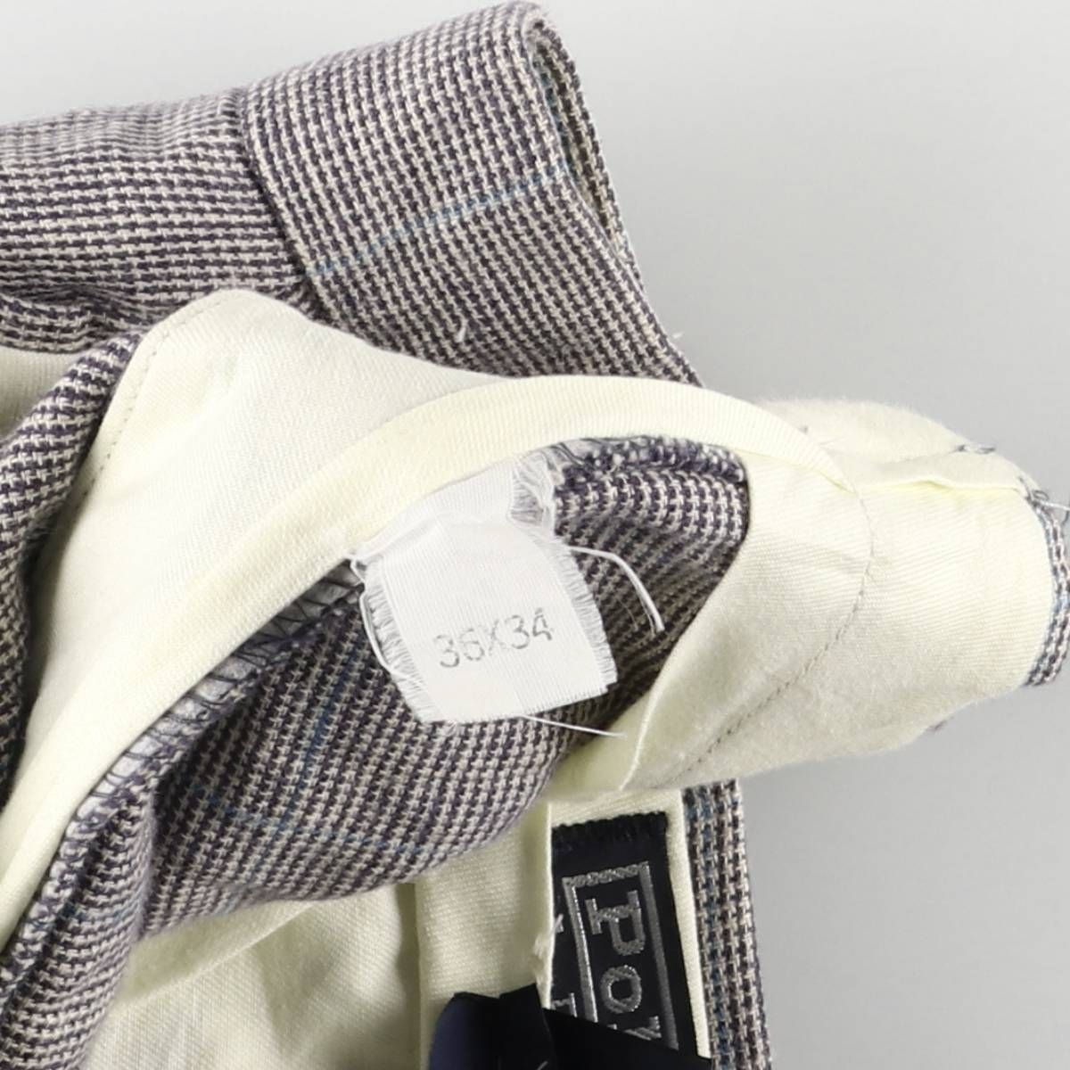  古着 90年代 ラルフローレン Ralph Lauren POLO by チェック柄 ツータック コットン リネンパンツ スラックス eaa 587111 その他 メンズ