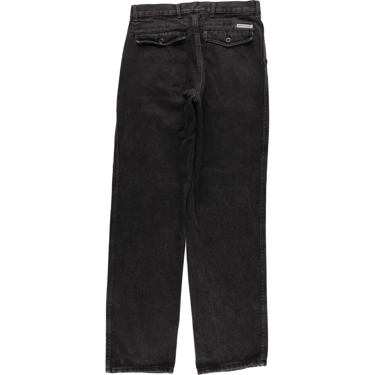 古着 90年代 ピエールカルダン Pierre Cardin ツータック ブラックデニムスラックス テーパードデニムパンツ eaa 587114