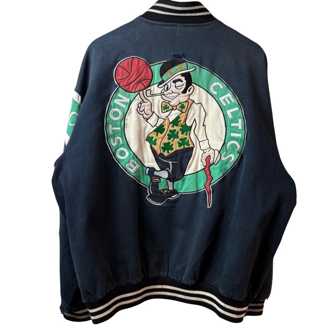 NBA Boston Celtics ボストン セルティックス JH Design ジェフ ハミルトン スタジャン 刺繍ロゴ ブラック × グリーン 90sヴィンテージ