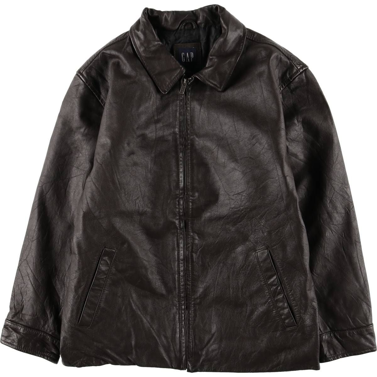 古着 00年代 ギャップ GAP スイングトップタイプ 中綿入り レザーブルゾンジャケット レディースXL相当 eaa579501
