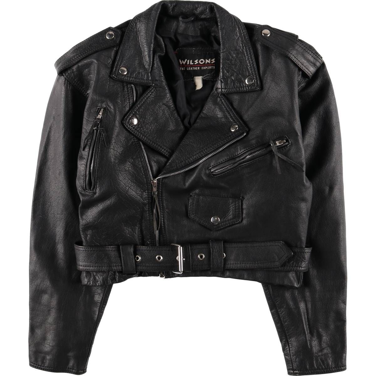 古着 90年代 ウィルソンズレザー Wilsons Leather ダブルライダースジャケット レディースM相当 ヴィンテージ eaa579502