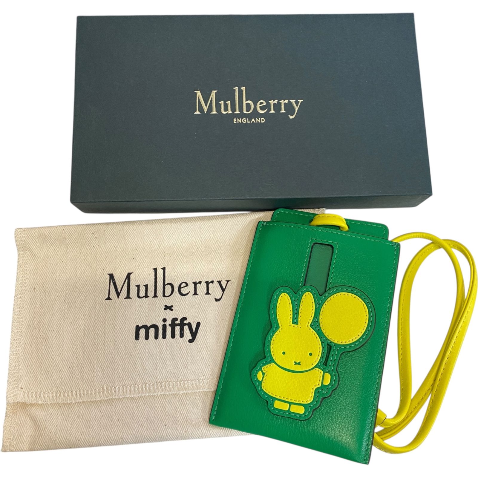 品 MULBERRY マルベリー ミッフィー カードケース パスケース 定期入れ グリーン コラボグッズ 箱有 W101055RK