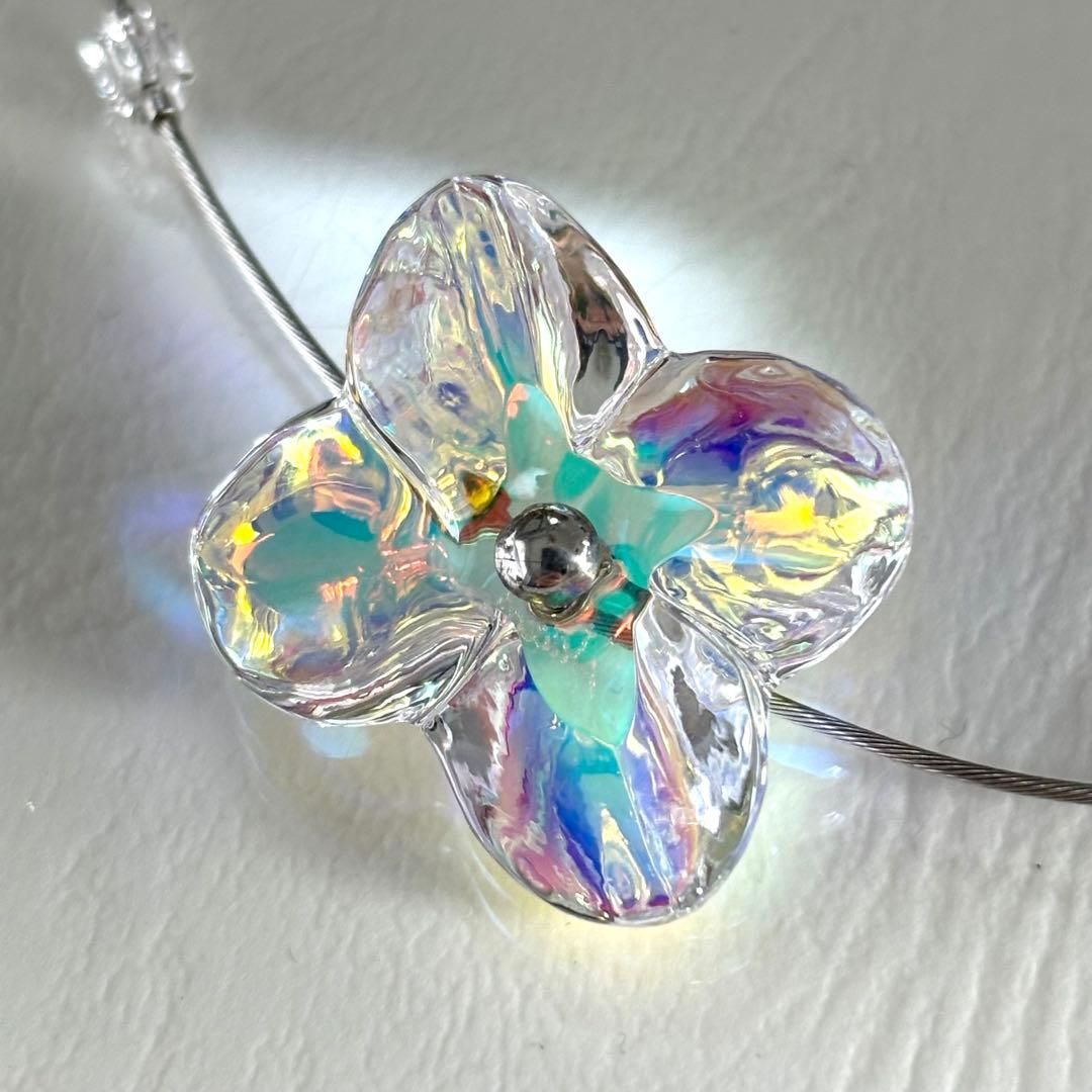 バカラ　ネックレス　オルテンシア　2色セット バカラ（Baccarat） オルテンシア フラワー クリスタル 750 K18 YG