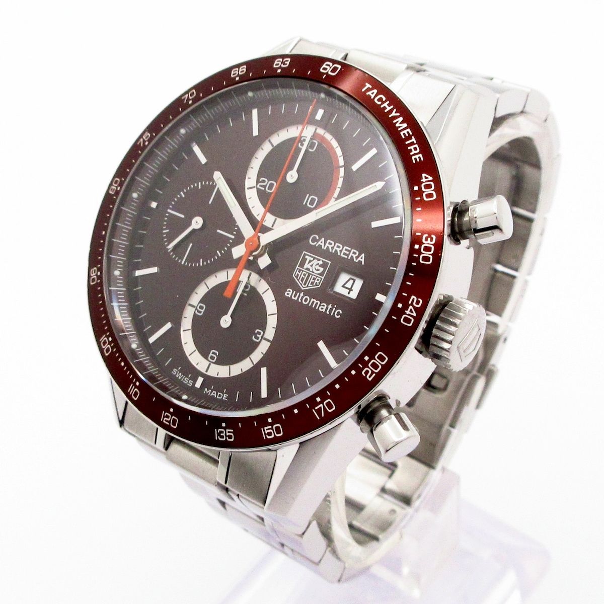 TAG Heuer タグホイヤー 腕時計 カレラ キャリバー16 CV 2013 メンズ SS クロノグラフ 裏スケ ボルドー