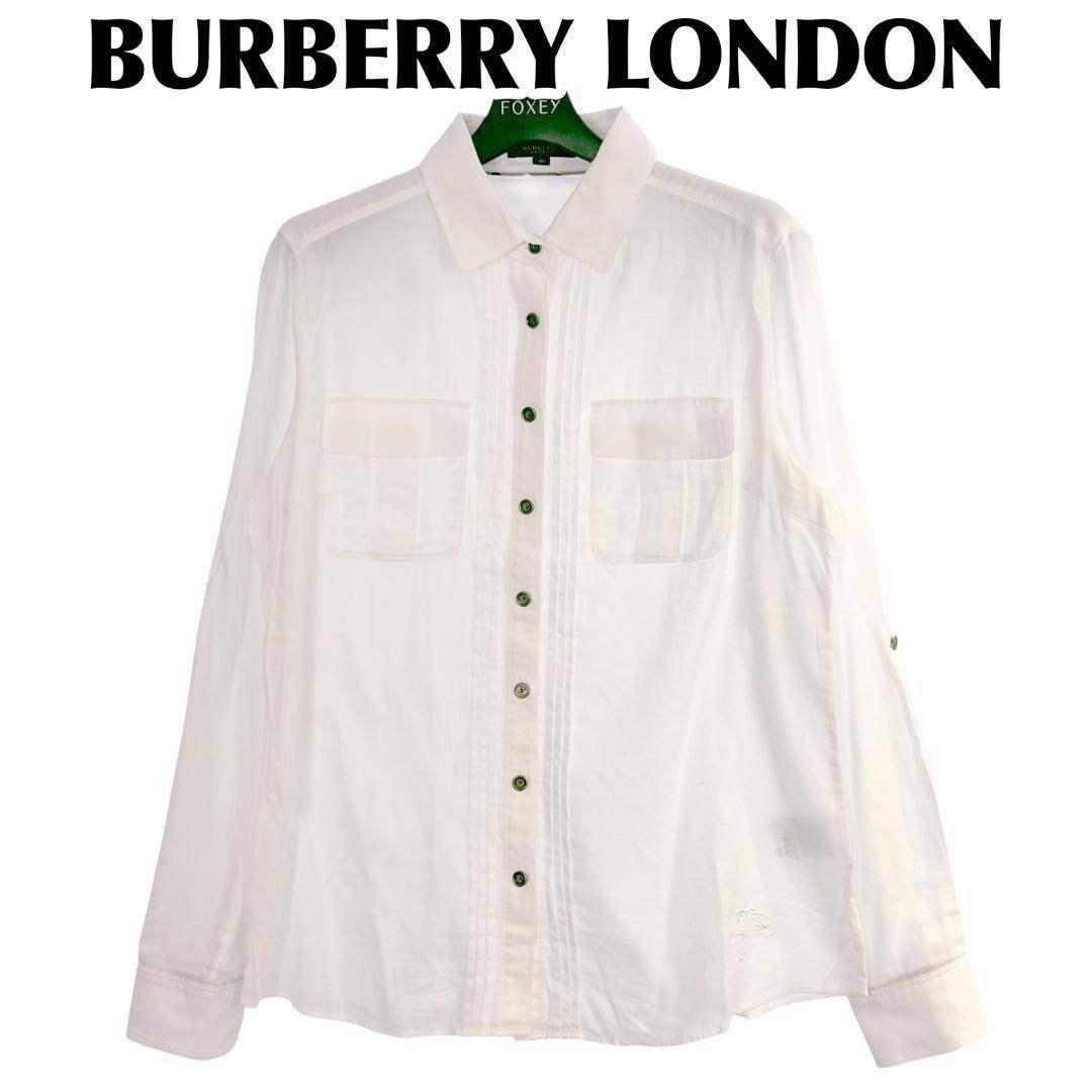 BURBERRY LONDON 長袖 薄手 シャツ 40 ホワイト