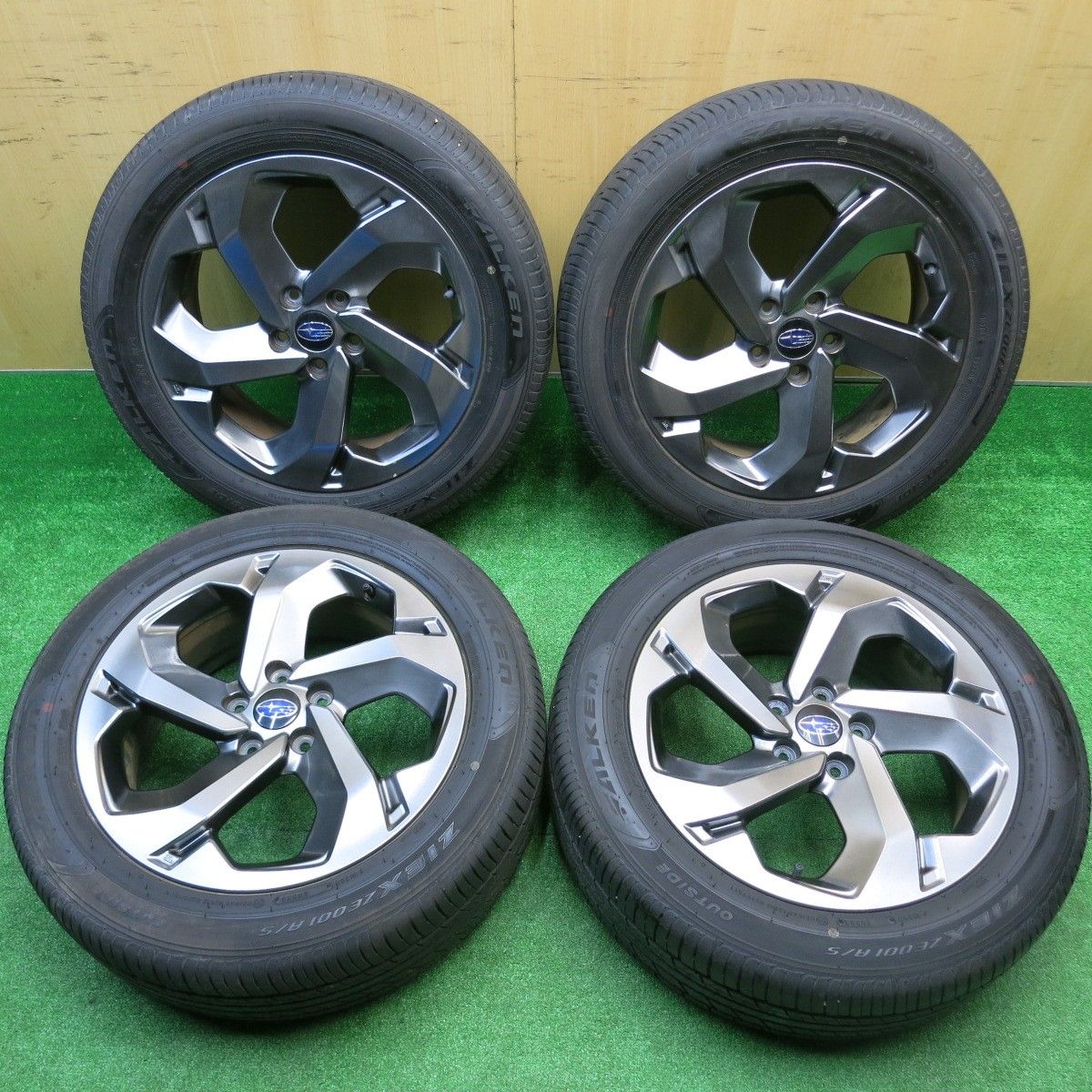 バリ溝 23年 9 5分 スバル SK フォレスター STI スポーツ ENKEI 225 55 R 18 ファルケン ZIEX ZE 001 A S 18インチ エンケイ PCD 114 3 5 H ノ