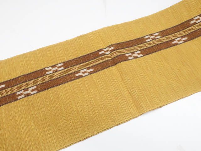 京松 八重山ミンサー 八寸名古屋帯 全通柄 正絹 r7b10-198