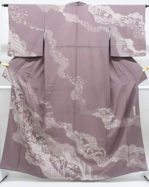 京松 訪問着 京友禅 ろうけつ染 ろうさい染 作家物 落款入 正絹 着物 身丈約163 cm 裄丈約63 r 7 z 10-661