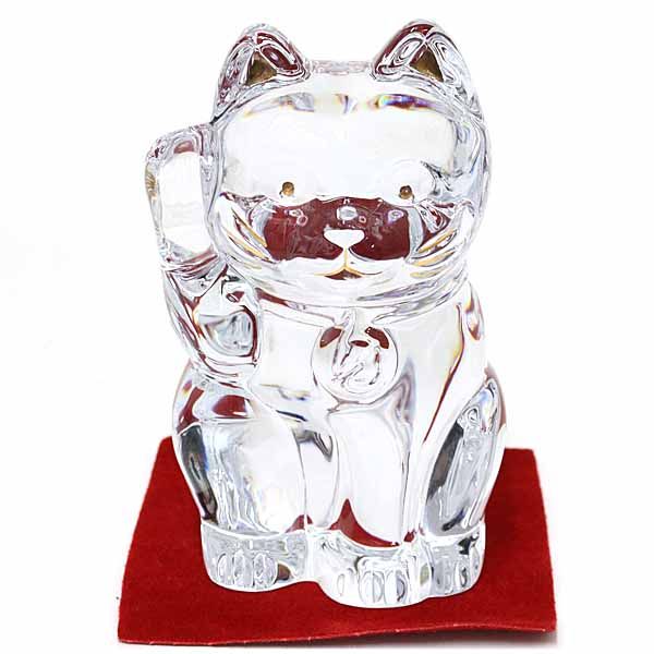 バカラ Baccarat まねき猫 招き猫 MANEKI NEKO CL CAT CLEAR 置物 インテリア クリスタル 2607786 クリア ゴールド Sランク