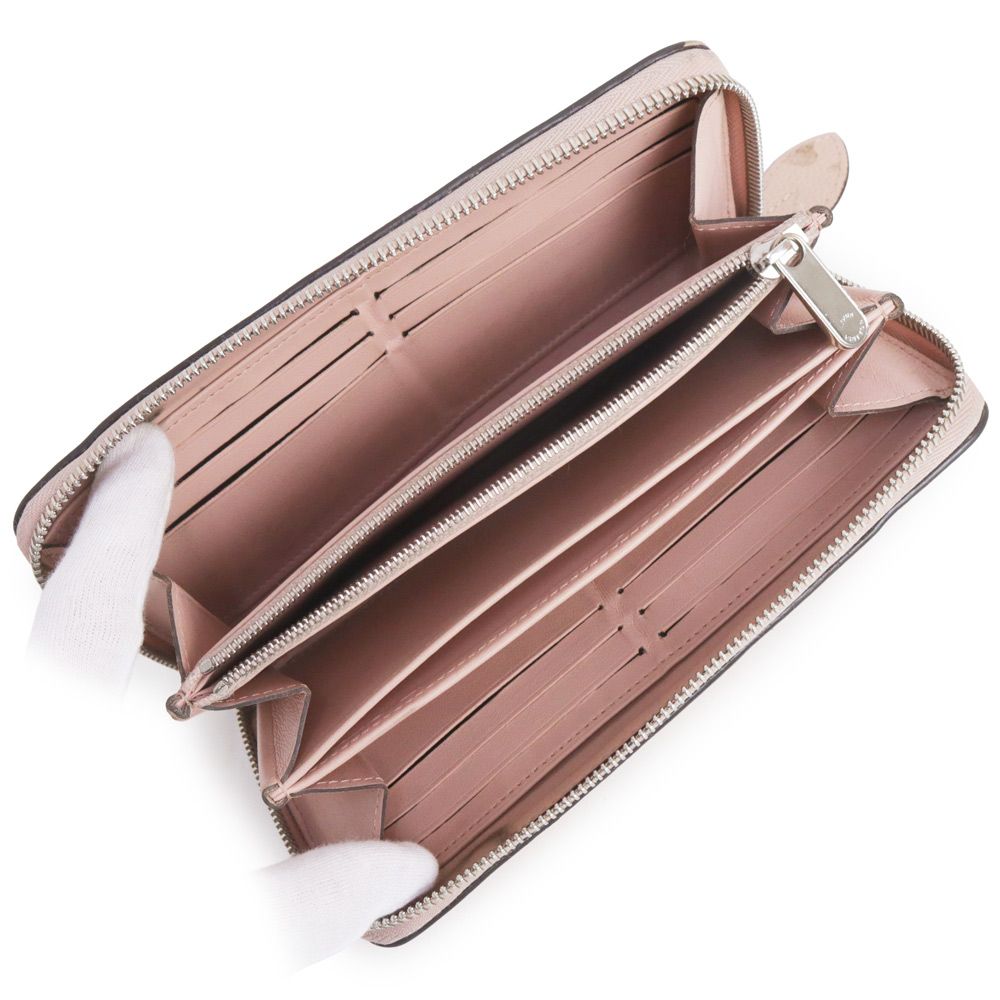 ルイ ヴィトン ジッピー ウォレット ラウンドファスナー 長財布 モノグラムマヒナ レザー マグノリア ピンク シルバー金具 M61868 LOUIS VUITTON