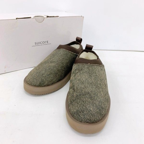 SUICOKE スイコック スリッポン ハラコ sabots OG-073VMHL-LODC ビブラムソール レディース 23cm ブラウン系 靴 IF17221