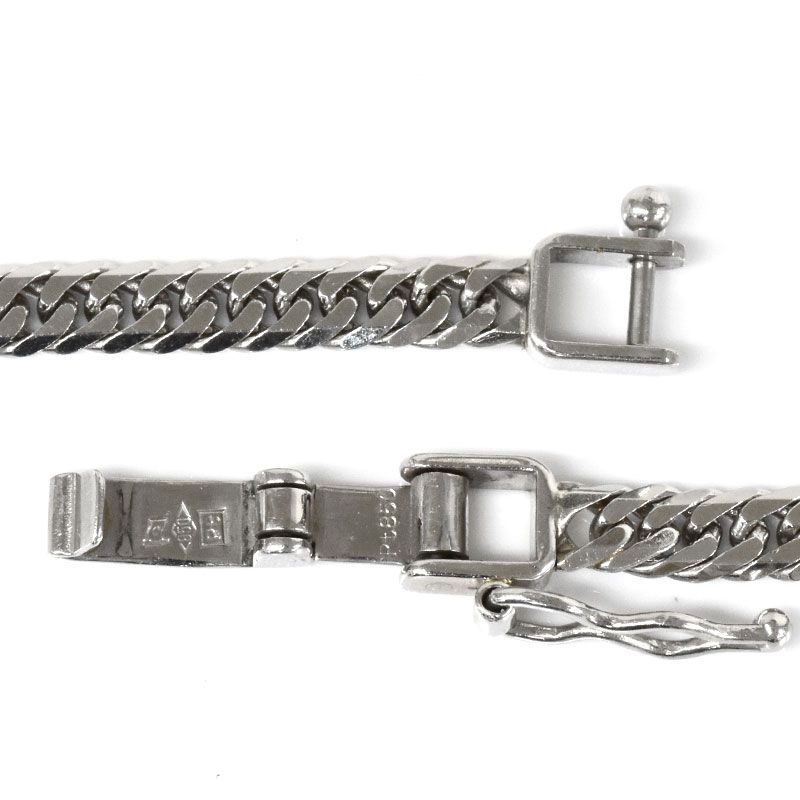 Pt 850 6面ダブル 18.4 g 45 cm 喜平ネックレス 6面 6面W 18 キヘイ プラチナ メンズ レディース