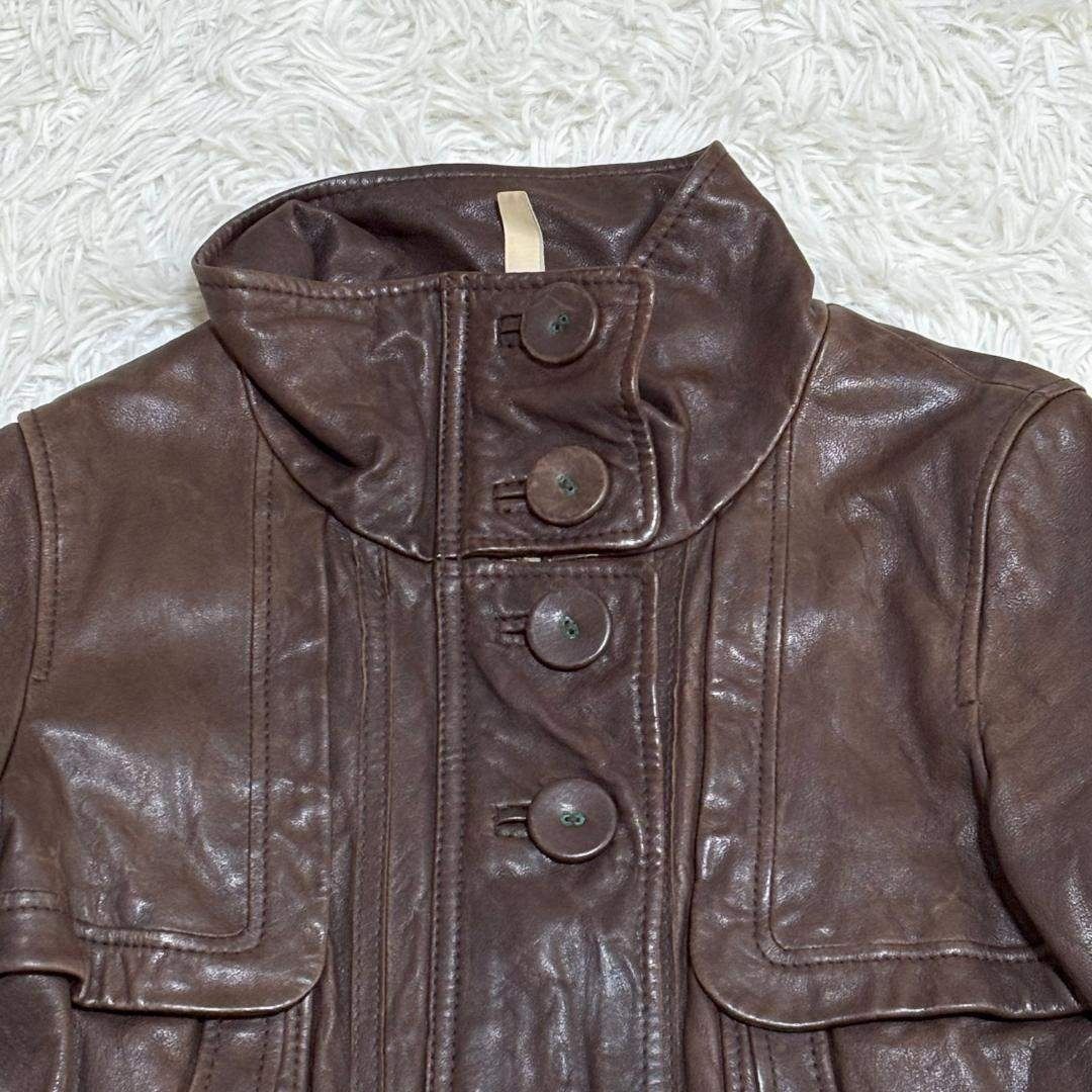 UNTITLED ラムレザージャケット ショート丈 2 ブラウン