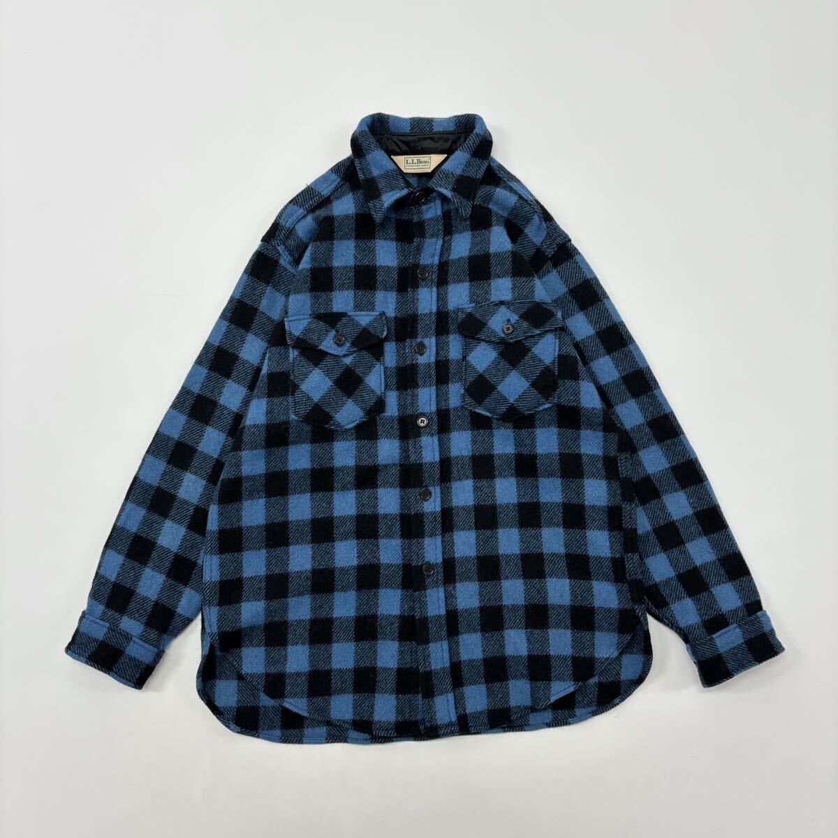 80s Vintage L.L.BEAN LLBEAN ヴィンテージ エルエルビーン ウール バッファローチェック シャツ SHIRT サイズ M 程度 711-0050