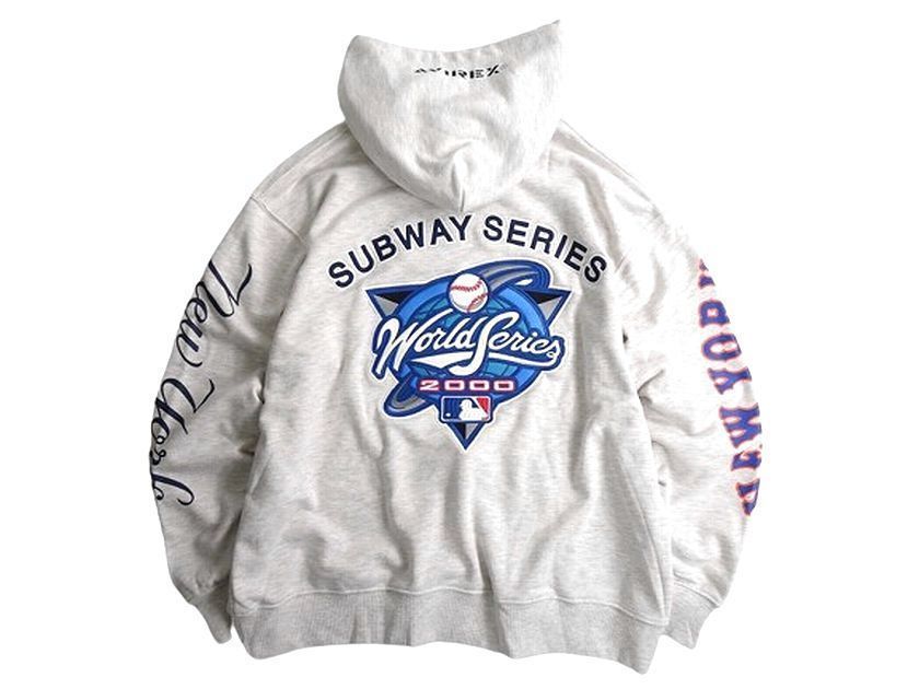 AVIREX アヴィレックス MLB メジャーリーグ ヤンキース メッツ HOODIE SUBWAY SERIES サブウェイシリーズ 2000年ワールドシリーズデザイン スウェット パーカー フーディー 3231011 オートミール 028 40206 m 01