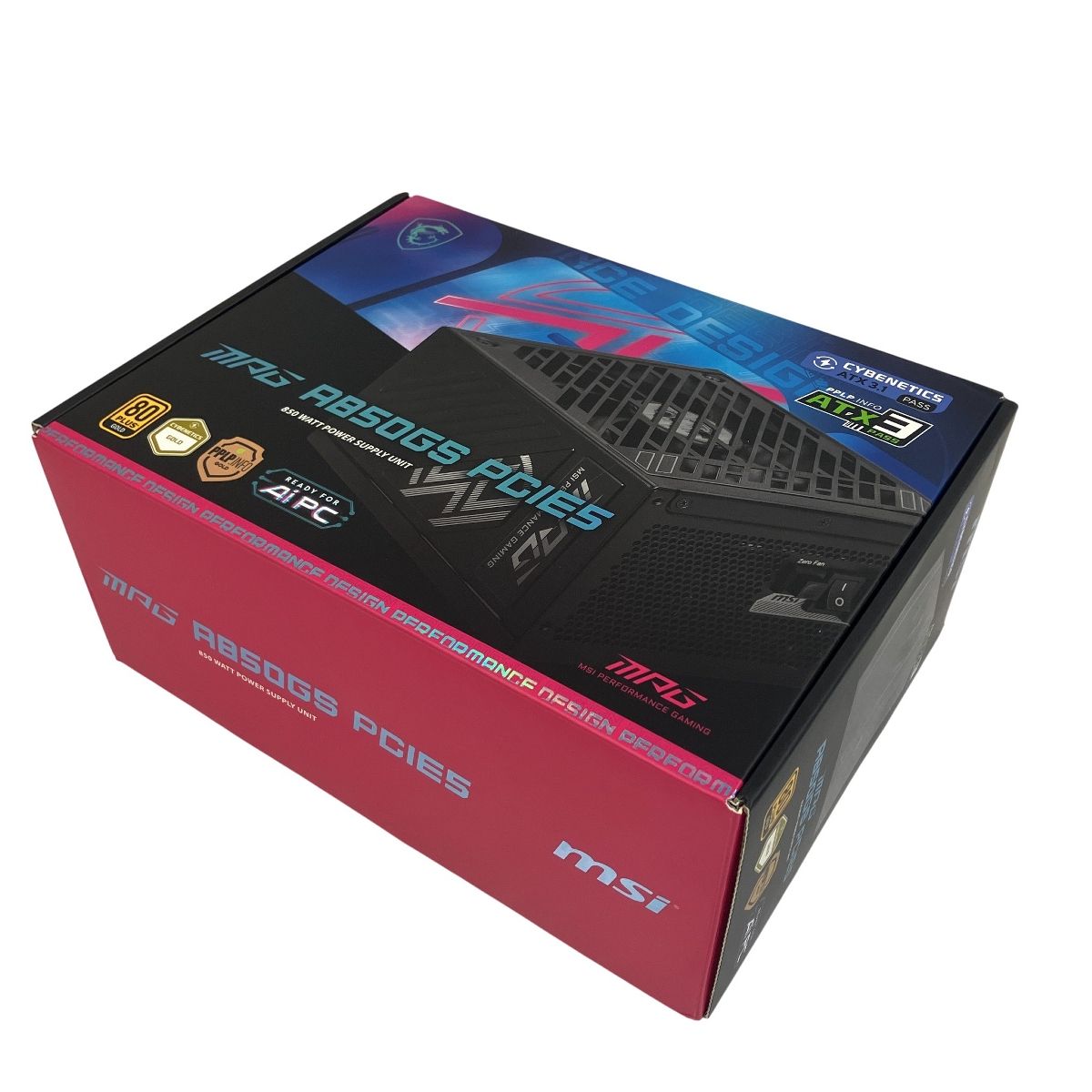 MSI MPG A 850 GS PCIE 5 W PC電源ユニット 80 PLUS GOLD認証 ATX 3.0 5.0対応 PCパーツ み