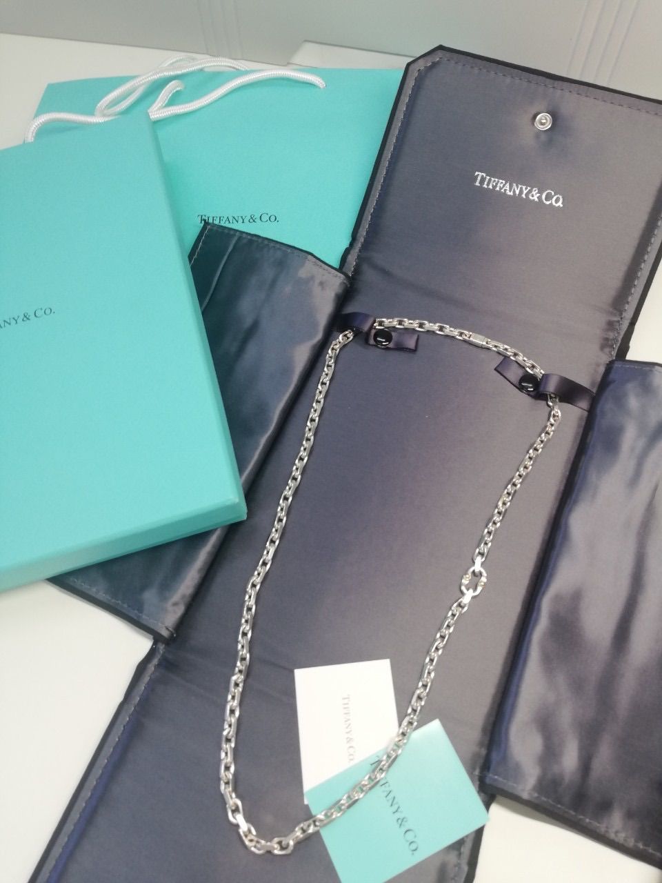 TIFFANY ティファニー メイカーズ スクエア SV925 K18 65.42g ネックレス 箱 ケース付き